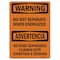 Signmission OSHA Warning Sign, 7" H, 10" W, Rigid Plastic, Do Not Separate When Energized Bilingual, Landscape OS-WS-P-710-L-12569 - alternate 1